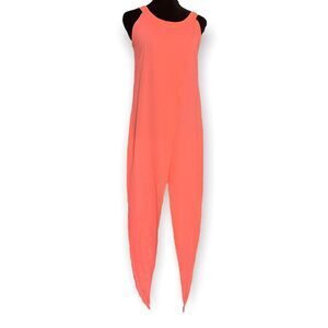 K Too Asymmetrical Sleeveless Tunic Top Womens Medium Peachy Boho Festival Beach